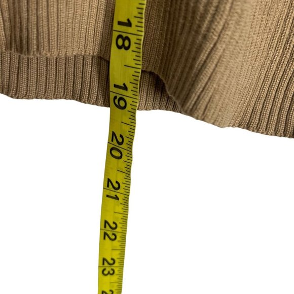 Vintage 90s Brown Ribbed Collared Short Waist Short Sleeve Top Small - Picture 4 of 5